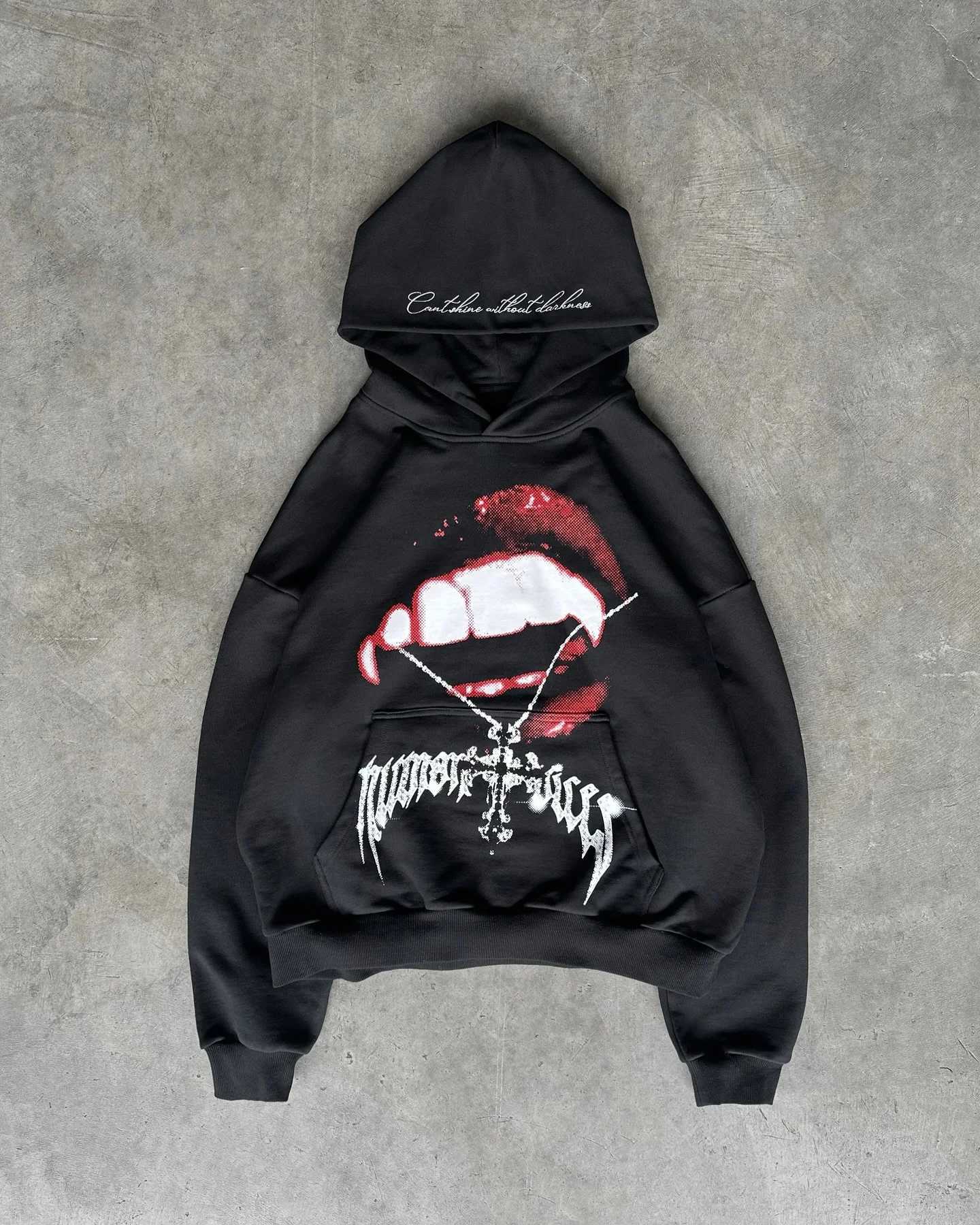 Harajuku Casual Vintage Punk Goth Print Hoodies Women Grunge Streetwear Y2K Sweatshirt Tops Oversized Hoodie 2025 Men Clothing X250718