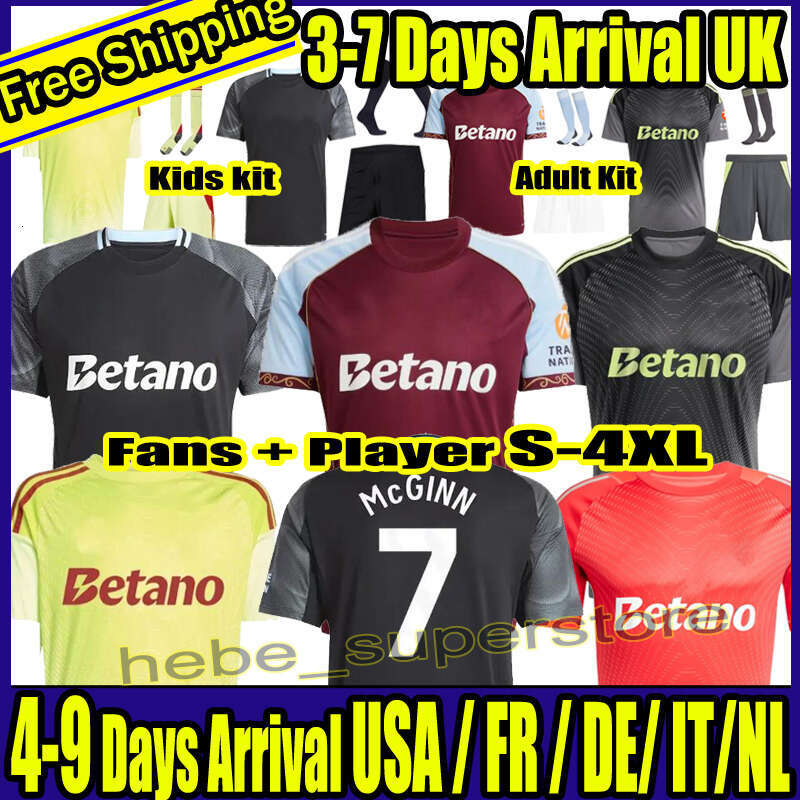 S-4XL 2025 aston vilas 150-Year Anniversary Kit WATKINS Soccer Jerseys 2025 26 ROGERS men kids kit special green football shirts aston 150th third villa