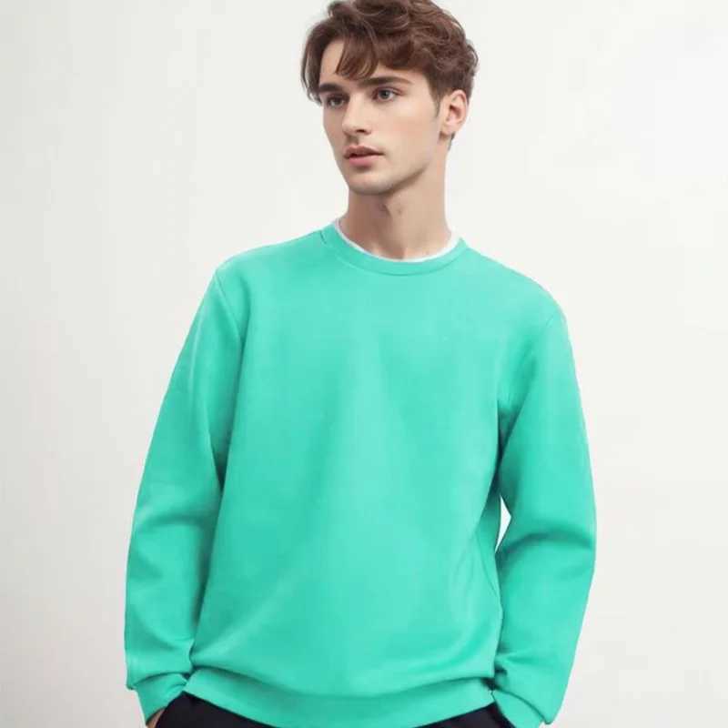 300g Mens Regular Fit Crew Neck Sweatshirts for Spring Blank Customized Print Casual Pullovers Plus Size Cotton Hoodies Unisex XJ250714