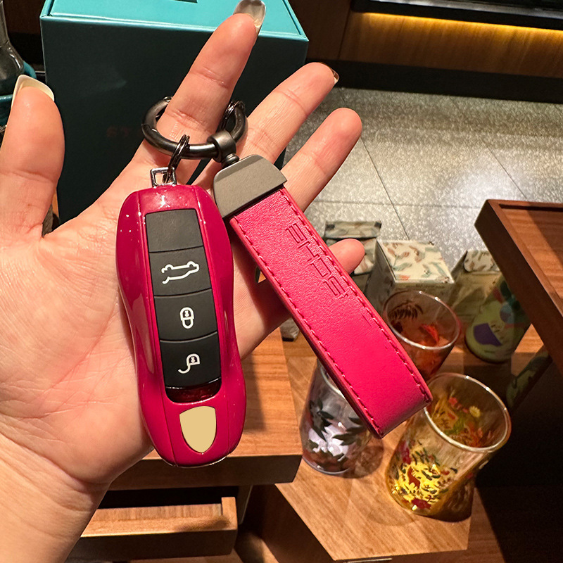 Suitable for Porsche Key Case Cayenne AN911 Taycan Panamera 718 Red Keychain