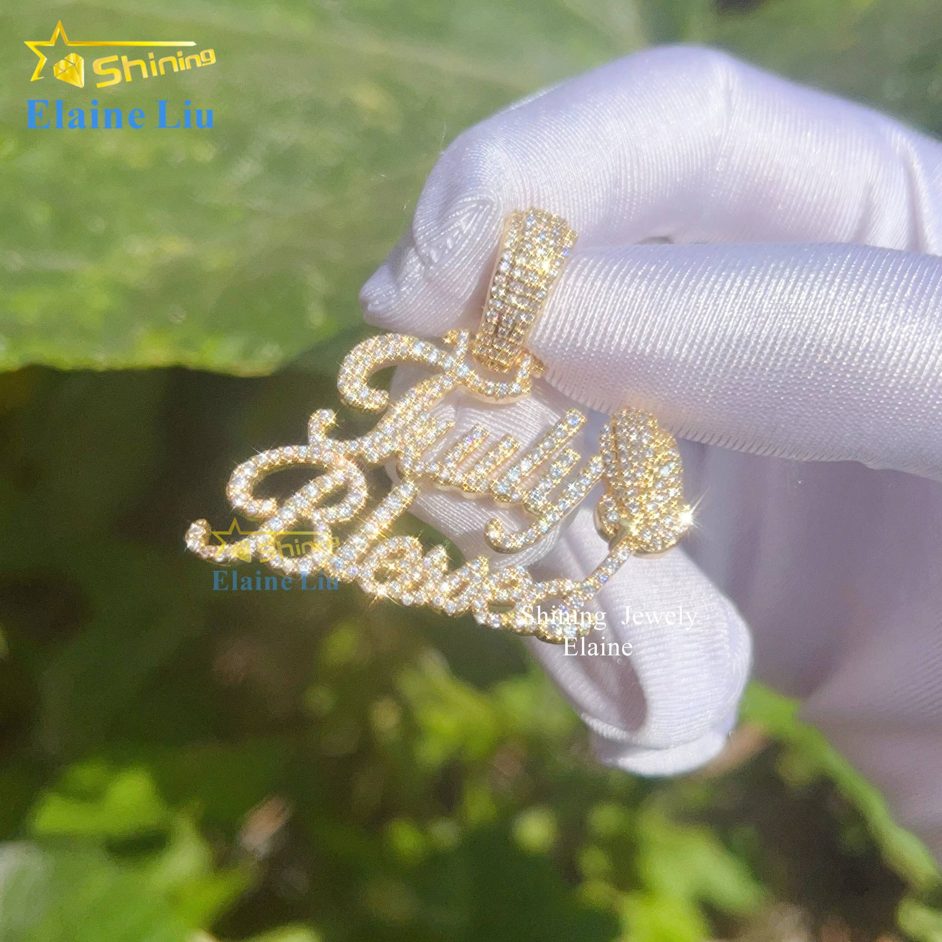 New Fashion Sterling Silver 925 Vvs Moissanite Custom Luxury Iced Out Hip Hop Diamond Pendant