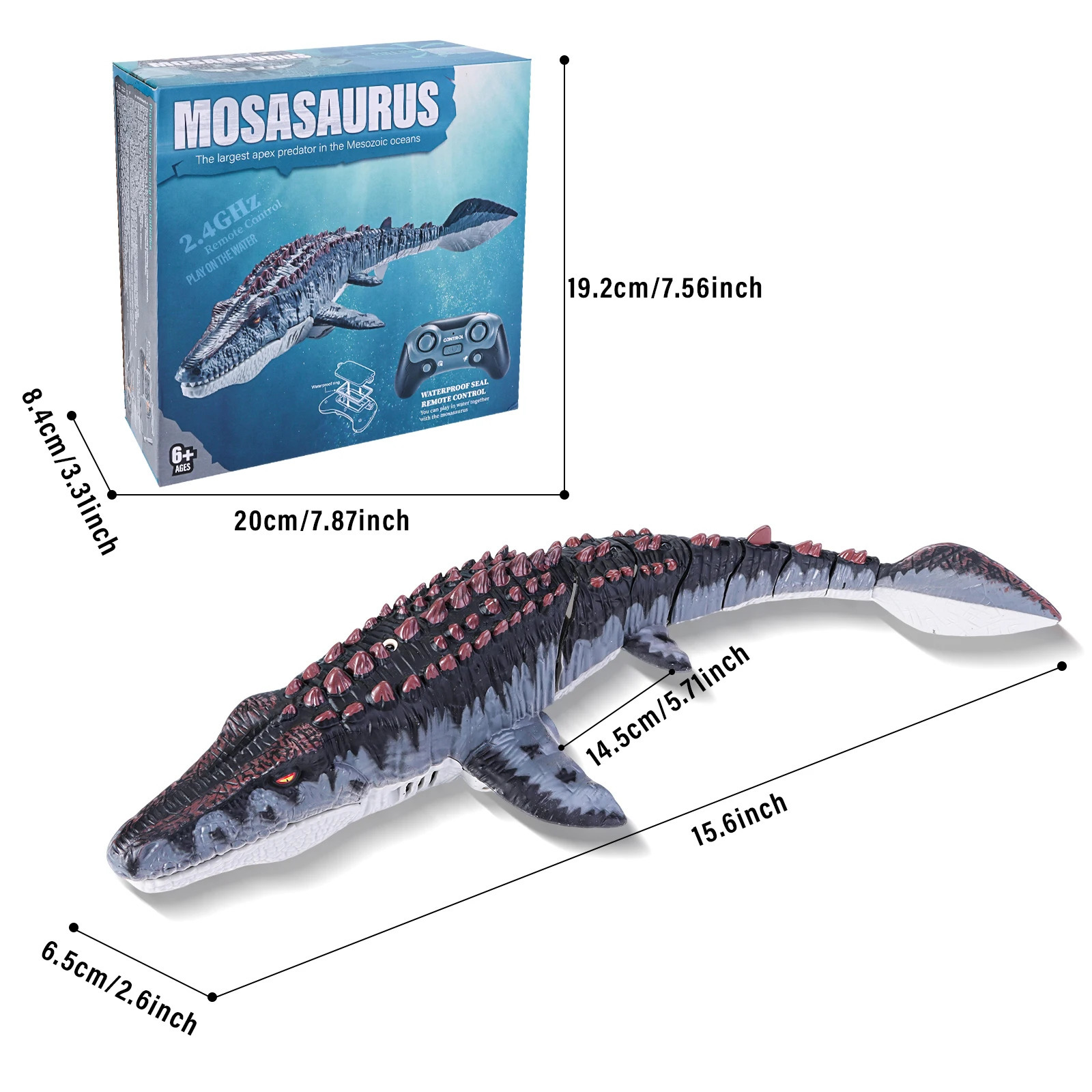 Kids Remote Control Mosasaurus Toy Rechargable RC Spray Dinosaur Model Electric Pool Toys Gift For Children Ages 4-12 250717