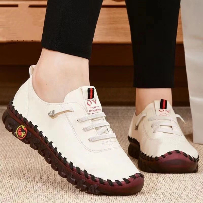 Sneakers for Women Leather Casual Vulcanized Female Shoe Soft Comfortable Flat Loafers Shoes Slipon Womens Sneakers 250717