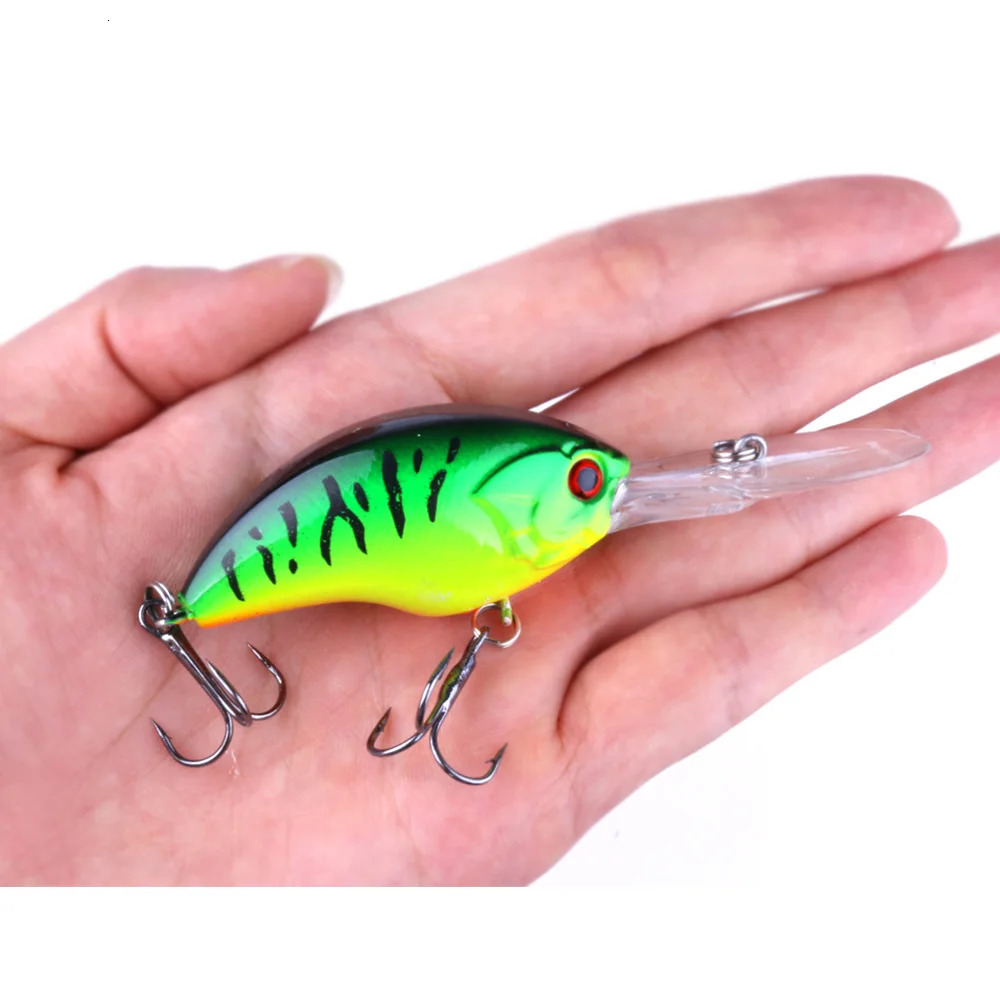 HENGJIA 13G 9CM Fishing Lures Rock Crank Bait Crankbait Minnow Bass Treble Hooks Swim Hard Lure Baits Wobbler Long Big Tongue y250708