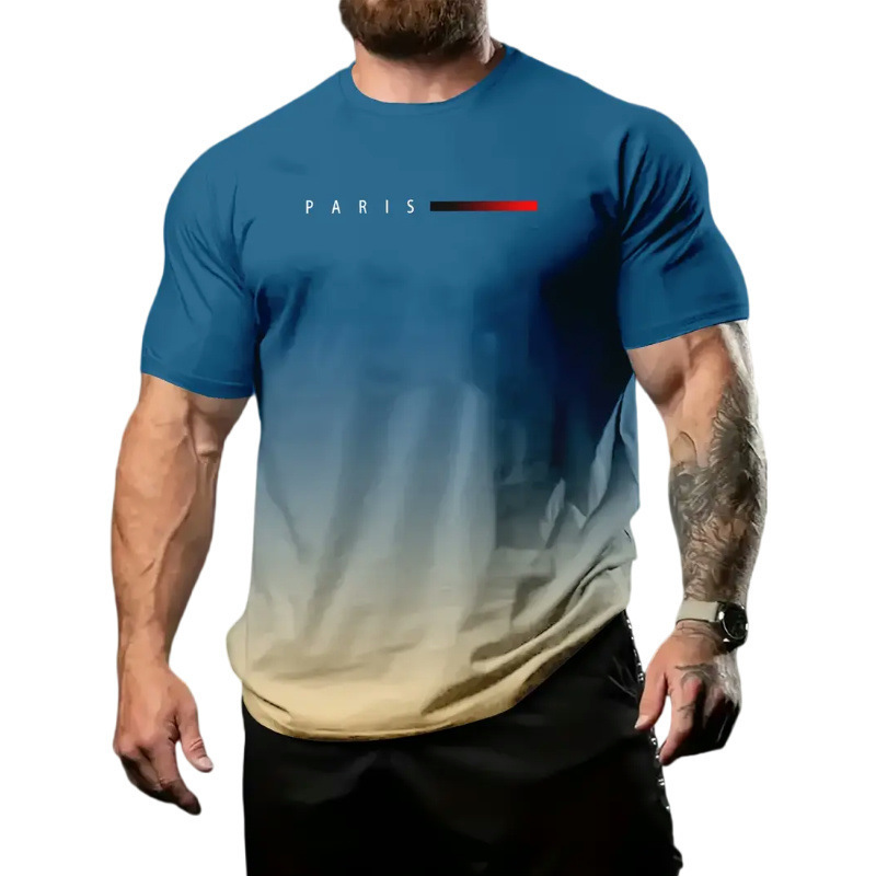Men's T Shirts 3D digital printed short sleeved T-shirt with European and American casual trendy pattern round neck men's short sleeved