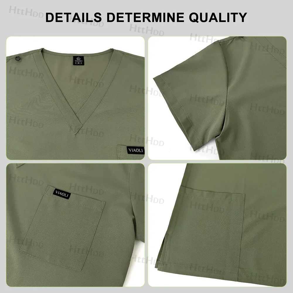 Doctor Nurse Medical Uniforms Shirt Scrubs Women Jogger Set Hospital Accessories Operating Room Surgical Gowns Mens Workwear New Z250718