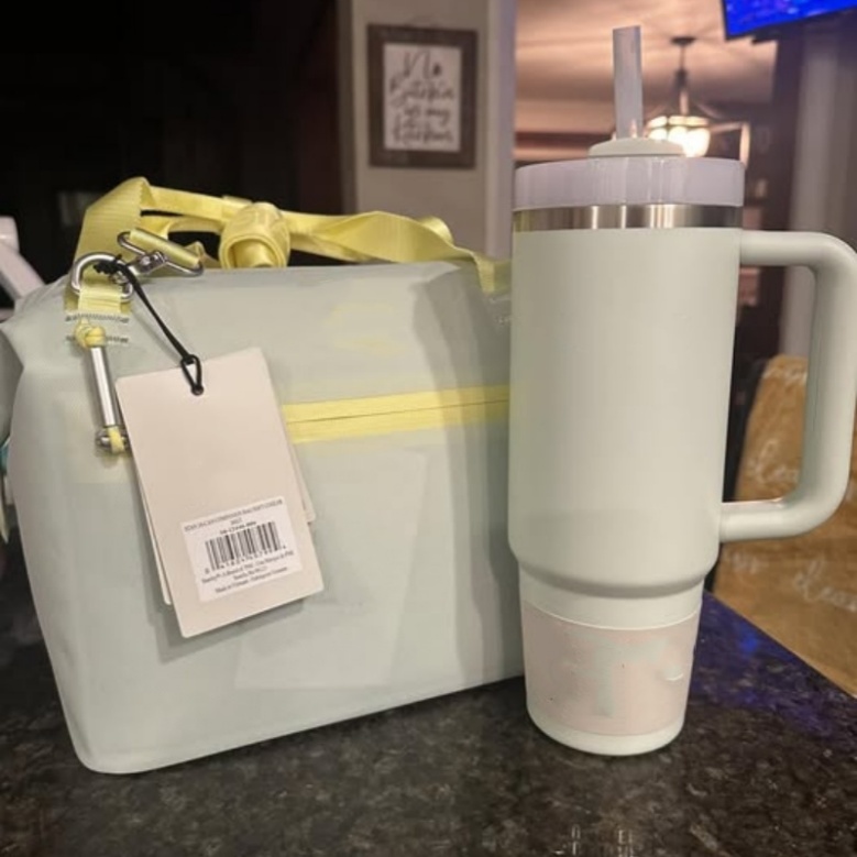 US Warehouse Lunch Bag Box All Day Julienne Mini Soft Cooler 10-Can Recycled Polyester Cooler 12-Hour Cooling Travel Cooler Bags Light Pink