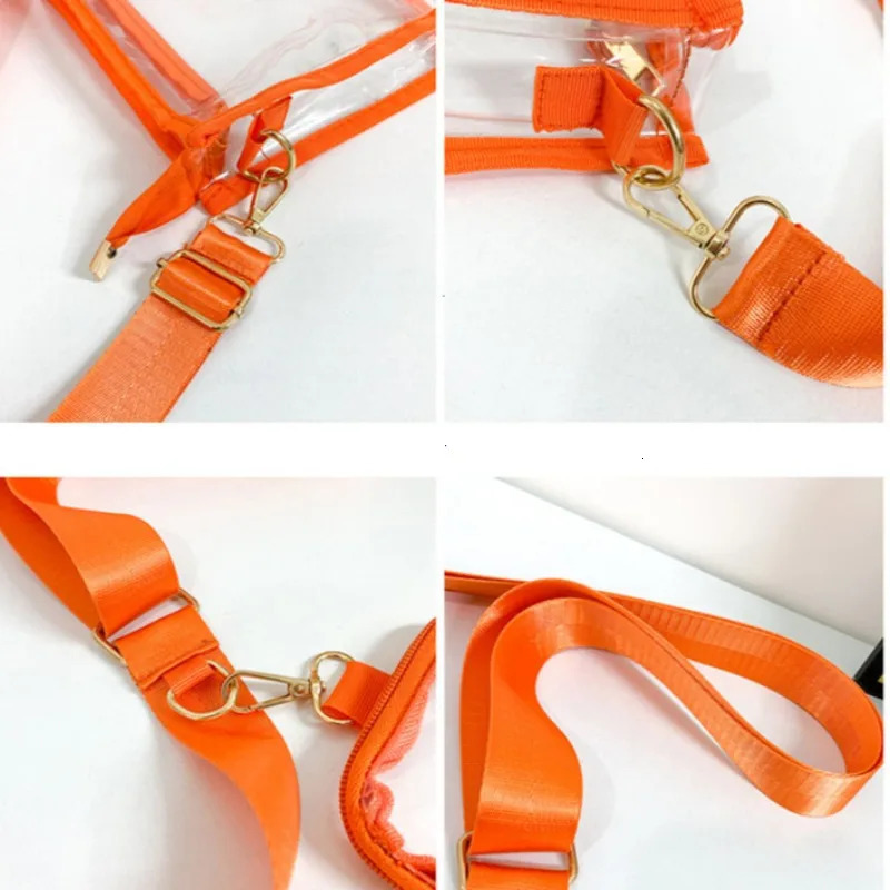 PVC Transparent Shoulder Bag 2 IN 1 Adjustable Shoulder Straps Casual Clear Crossbody Bag Fashion Couple Bag for Boys Girls 250714