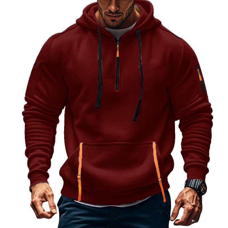 European Size Hoodie With Zipper And Multiple Pockets Pullover Men's Sports Casual Jacket S-5Xl B5