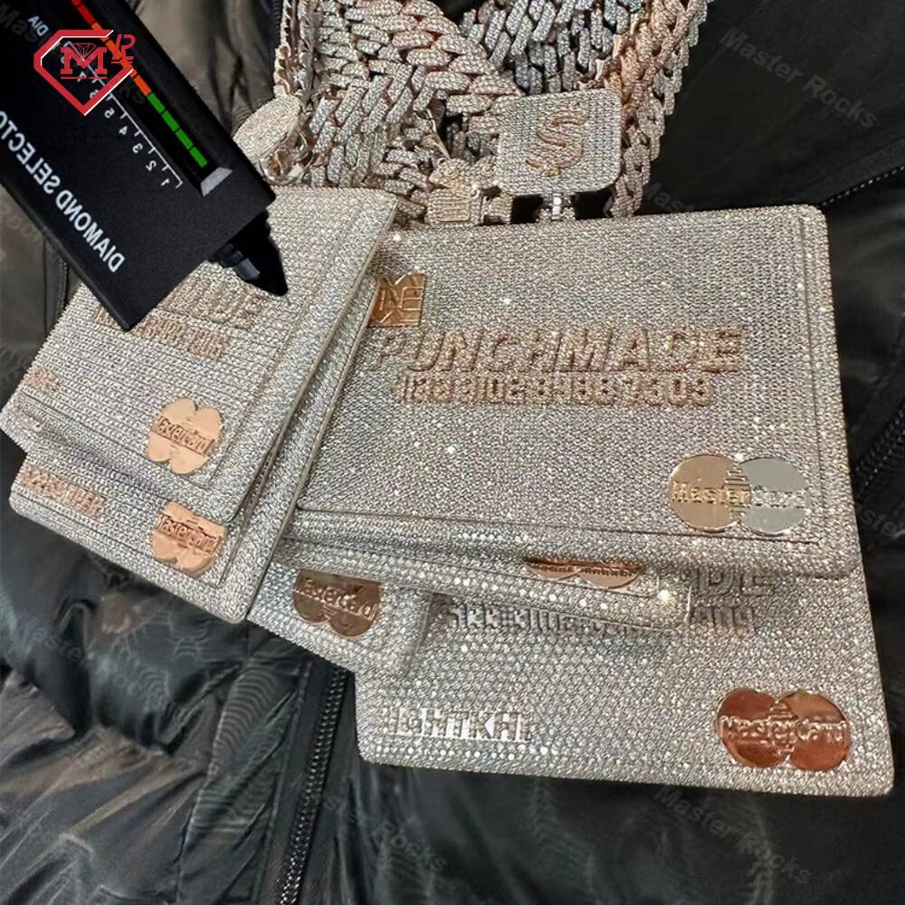 Hip Hop Custom Moissanite Pendant Credit Card Rapper 925 Silver Vvs Iced Out Diamond Moissanite Pendant