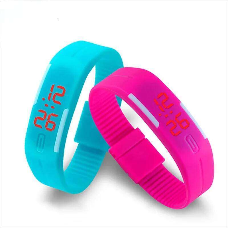 free shipping Sport Digital Children Watches Women Hot Silicone Strap LED Display Kids Watch Girls Boys Wristwatch Man Clock Reloj D