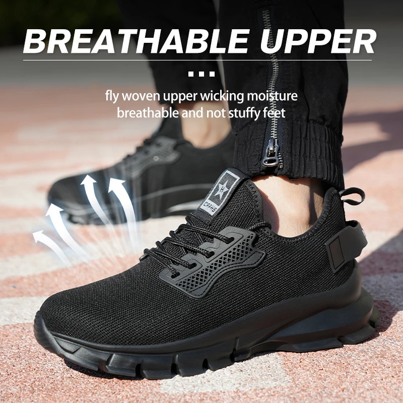 Softsoled comfortable antismash antipuncture and breathable safety shoes 250717