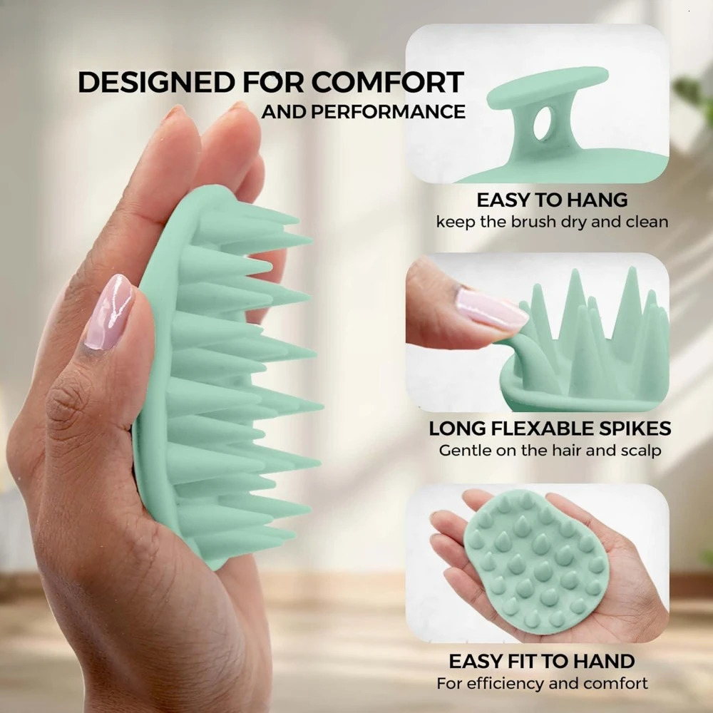 Scalp massage silicone scalp scrubber and exfoliator for dandruff and scalp brush for wet and dry hair 250716