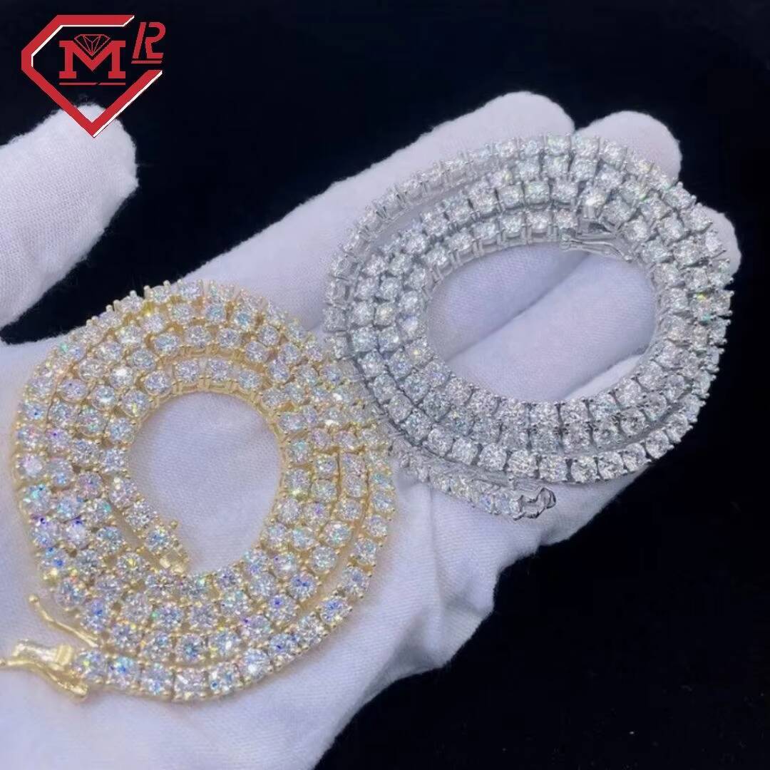 4mm Moissanite Chain Pass Diamond Tester Sterling Silver 925 VVS Moissanite Tennis Chain