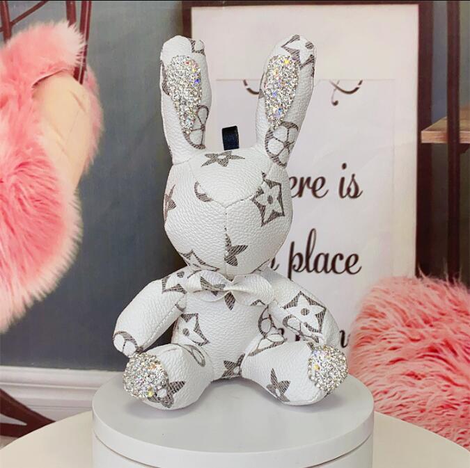 Creative New Handmade Diamond-Studded Rabbit Pendant Cute Car Keychain Couple Bag Charm tues1