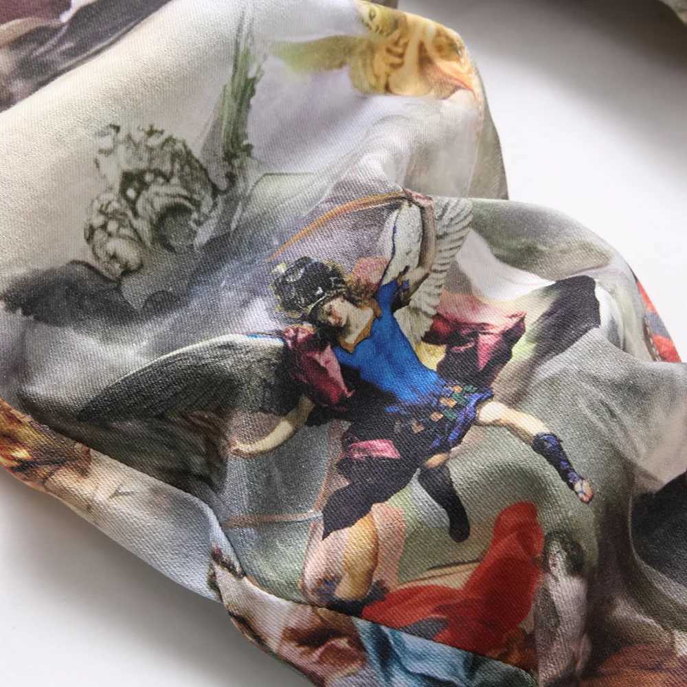 Men Classical Painting Print Jeans Fashion Angel Immortal Stretch Pants Slim Tapered Denim Trousers X2507181