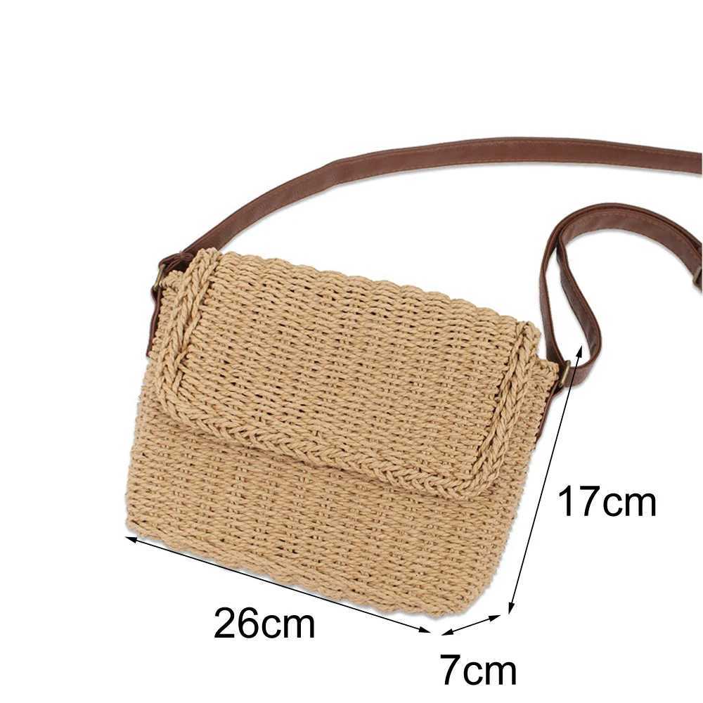 Stylish Summer Holiday Beach Crossbody Messenger Bag Raffia Straw Shoulder Bags Hand Knitting Handbags For Women Y250717