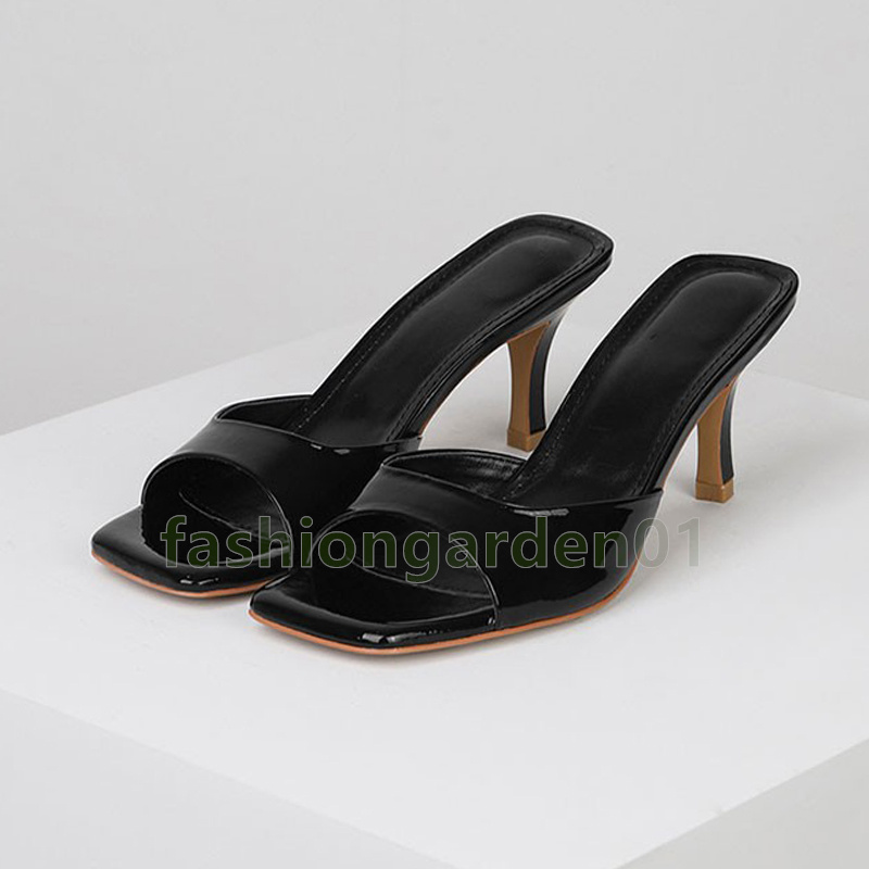 designer sandals high heel luxury patent leather sandal summer fashion sandale casual daily walk comfort mid-heel womens sandals