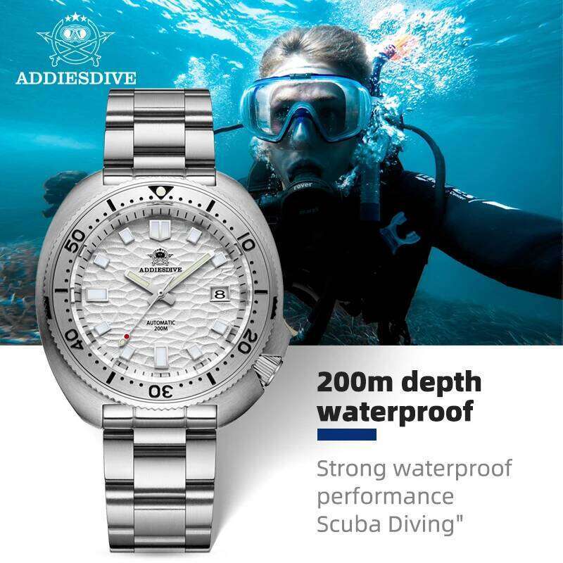 ADDIESDIVE Automatic Mechanical Man Sier Premium Business Casual Waterproof NH35A 316L Stainless Steel Men's Watch free shipping