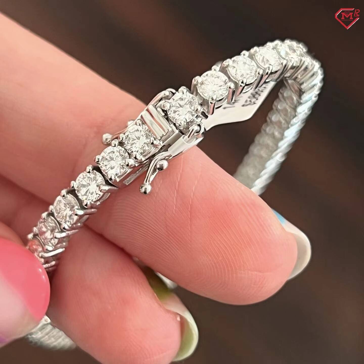 Hiphop Tennis Bracelet 4mm Women Men 925 Sterling Silver Iced Out VVS Moissanite Tennis Chain