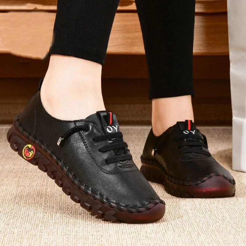 Sneakers for Women Leather Casual Vulcanized Female Shoe Soft Comfortable Flat Loafers Shoes Slipon Womens Sneakers 250717