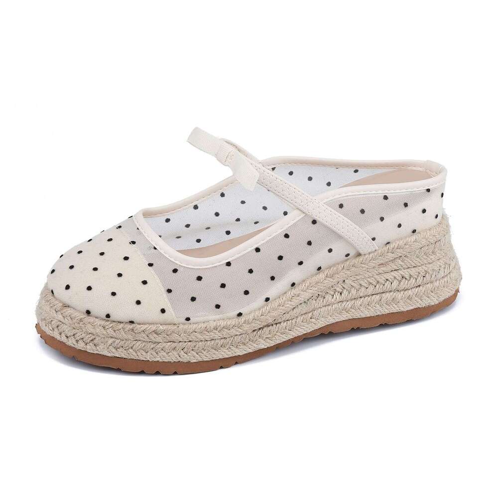 Su Yinyin Summer New Fashion Woven Hemp Rope Thick Sole Single for Women Mesh Breathable Closed-Toe Shoes Women's Style 2025