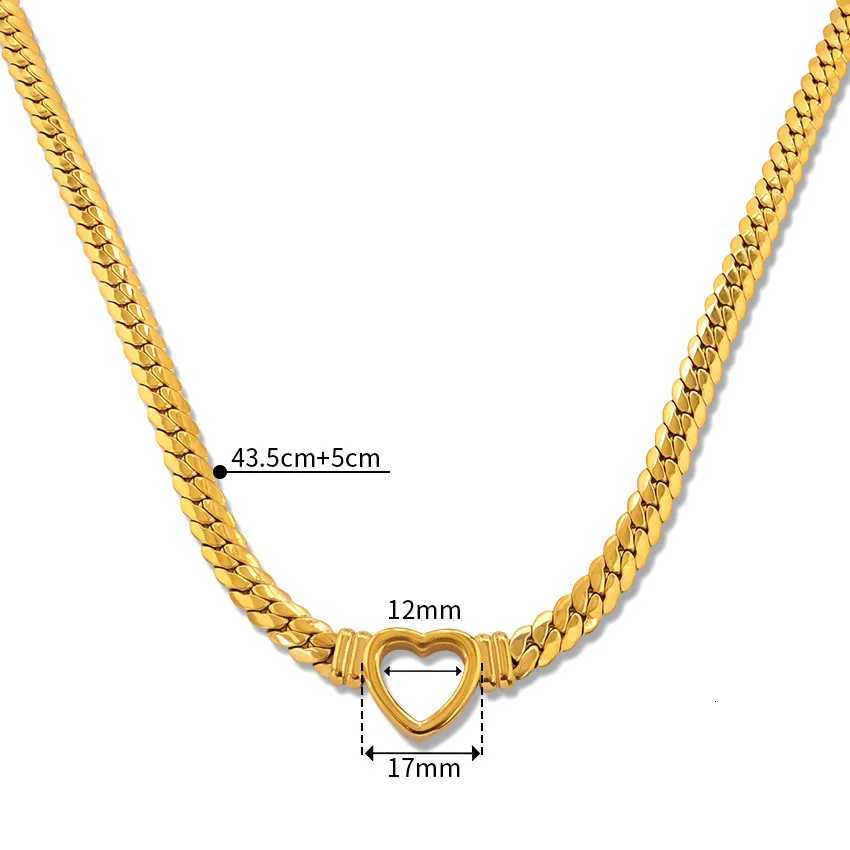 Perisbox Stainless Steel Solid Gold PVD Plated Chunky Thick Chain Hollow Choker Necklace for Women Street Fashion Jewelry X250718