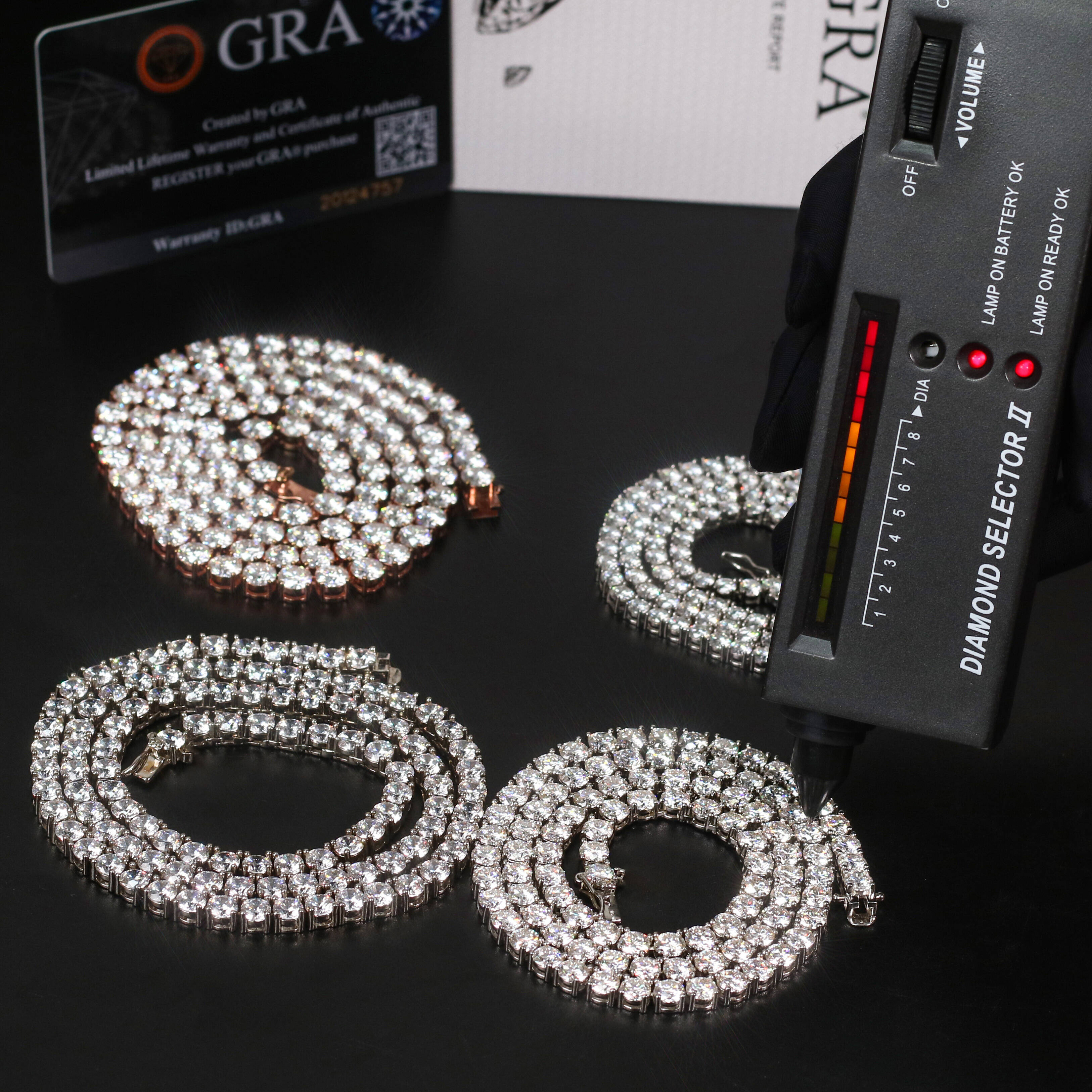 Fine Jewelry White Gold Tennis Chain Necklace Bracelet Hip Hop 925 Silver VVS Iced Out Moissanite Tennis Chain