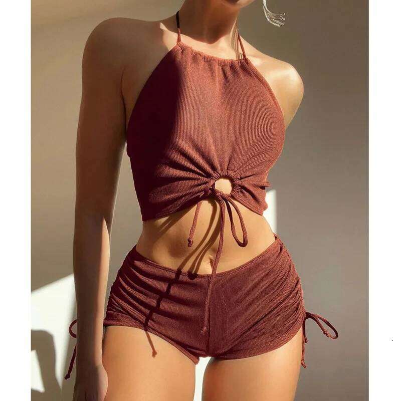 2025 Summer Black Swimsuits Tankini Sets Female Swimwear Sports Beach Wear Two-Piece Bathing Pool Women's Swimming Suits