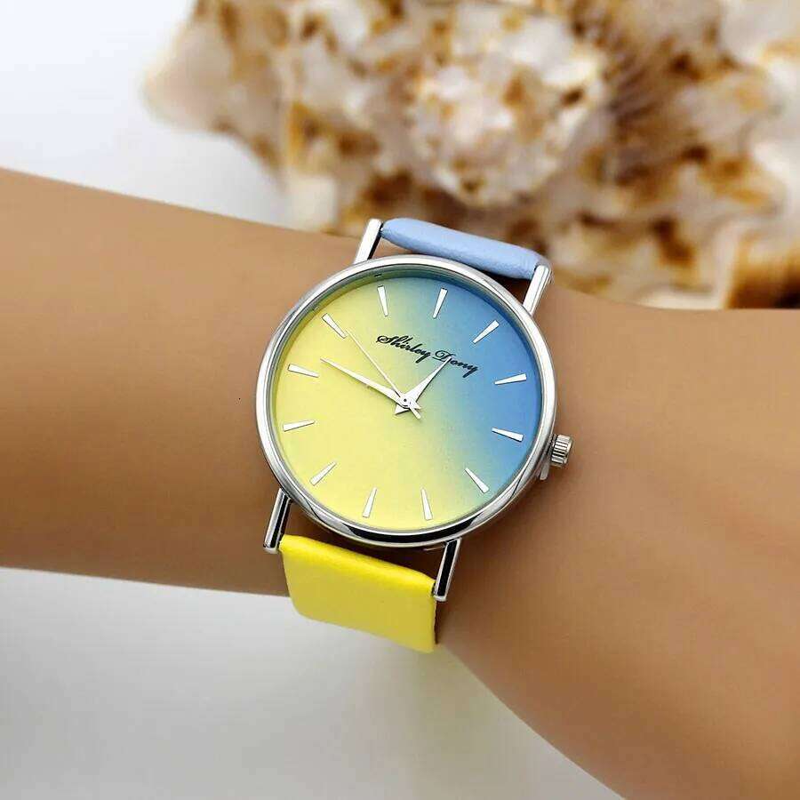 free shipping New Ladies Casual Gradient Ramp Clock 2 Color Watchstrap Women Watches Female Quartz Wristwatches Feminino Zegarek Dam