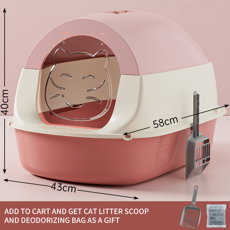 Cat litter box disinfection, odor prevention, fully enclosed cat toilet box splash prevention is preferred with an oversized three-layer fully enclose