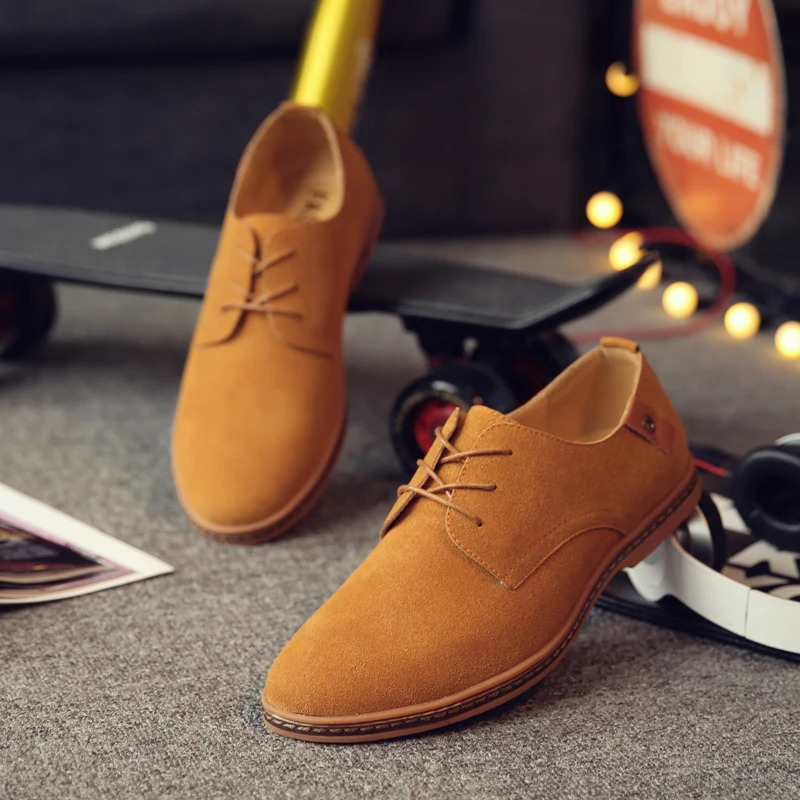 Spring Suede Leather Men Shoes Oxford Casual Classic Sneakers Comfortable Footwear Dress Large Size Flats 250717