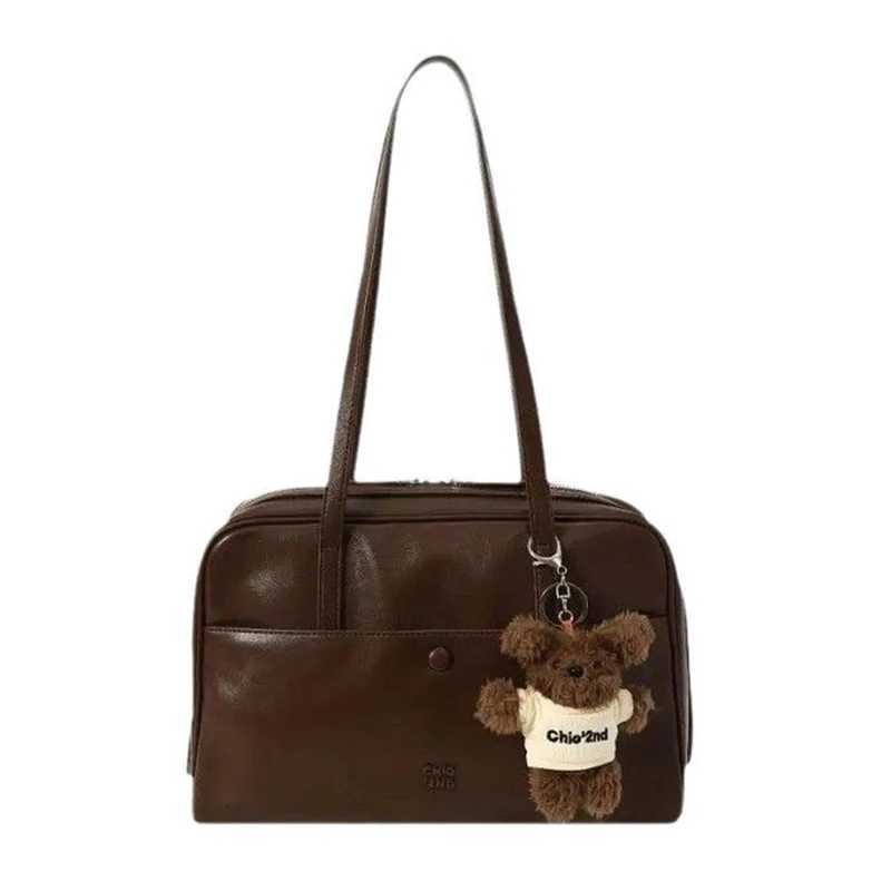 Trend Bost Bag Wens Shoulder Bag Large Capacity PU Leather Bag Lady Tote Underarm Bag Daily Collar Outdoor Bag Y250718