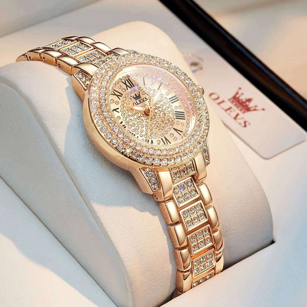 OLEVS Original Dia Watch for Women Fashion Elegant Stainless Steel Waterproof Quartz Wristwatch Ladies Dress Watches free shipping