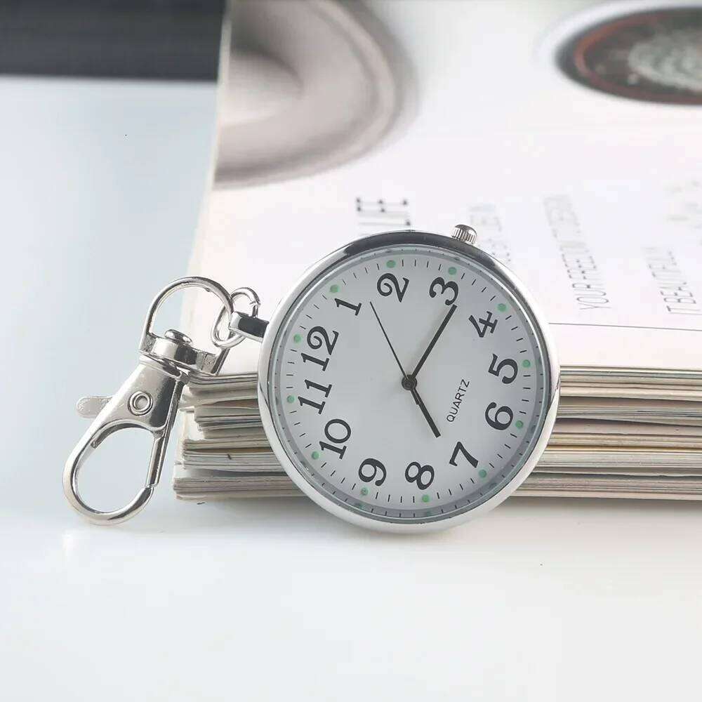 free shipping New Pocket Keychain Remote Control Clock With Battery Student Doctor Medical Vintage Watch free shipping