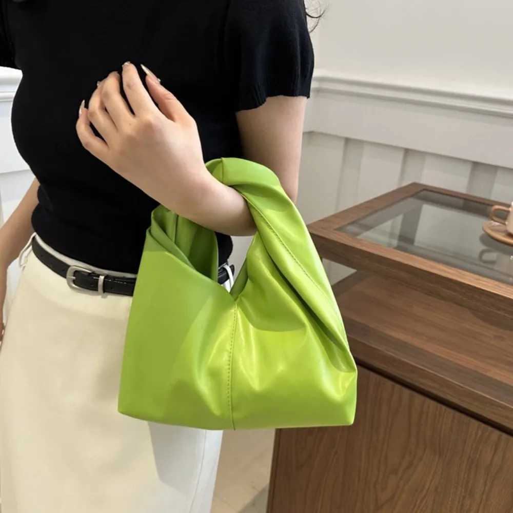 2024 New PU Leather Tote Bags for Women Niche Design Hobo Bag Women Handbag Simple Pleated Stylish Clutch Bag Y250717