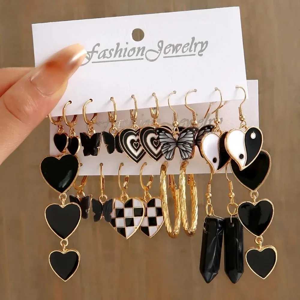 12 Pcs Fashion Geometric Circle Pearl Drop Dangle Earrings for Women Luxury Gold Color Enamel Hoop Earring Party Jewelry Set X250718