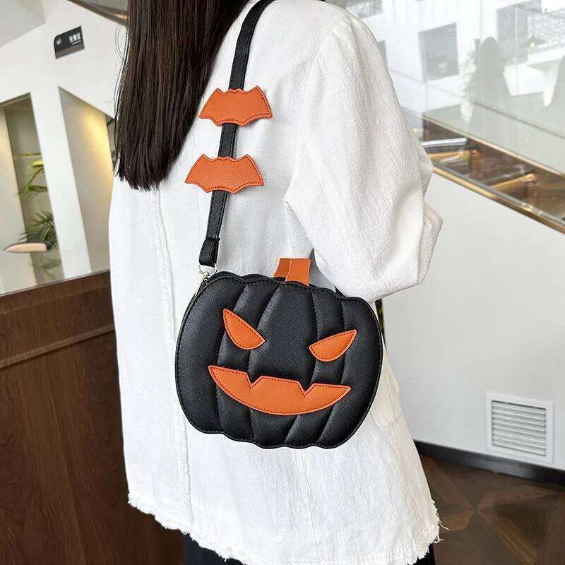 Halloween Spooky Pumpkin Fashionable Versatile Single Shoulder Bags Crossbody Exquisite Ladies Bag