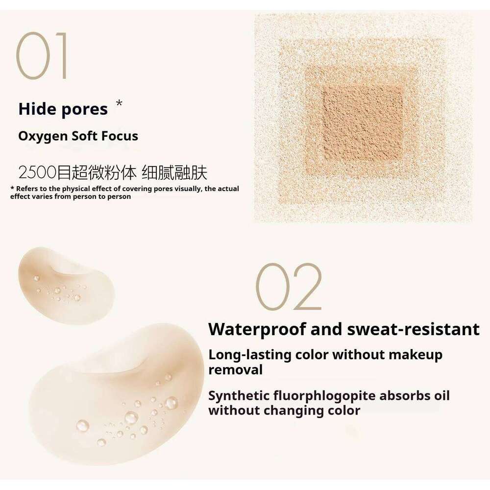 Funnyees Setting Pressed Powder Matte Finish Compact Oill Control 16H Longlasting Durable Waterproof Invisible Pores Concealer X25071