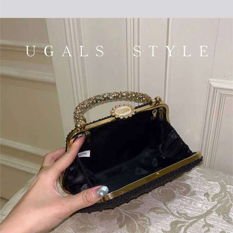 Designer Bags Dia Evening Top Handle Women's Handbag Crystal Shiny Wedding Party Clutch Purse Shoulder Messenger Bag Luxury Bag
