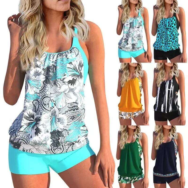 Swimsuit Women's Sexy Printing Two Piece Tankini Set New Summer Beach Holidays Swimwear