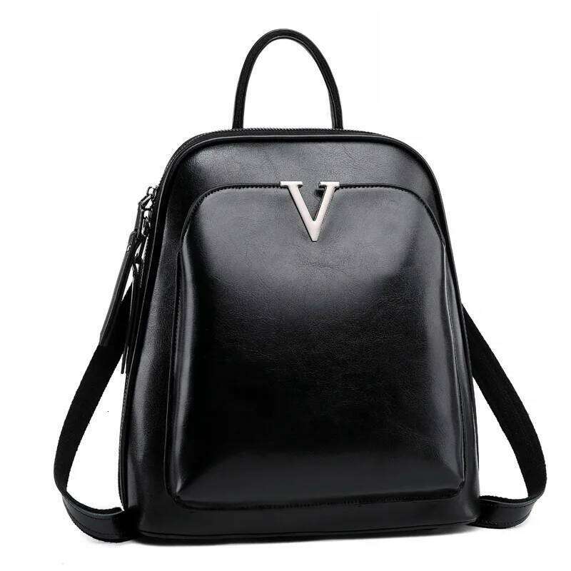 2025 New Genuine Leather For Women Fashion Cowhide Backpack Ladies Retro Shoulder Bag Girls Schoolbag