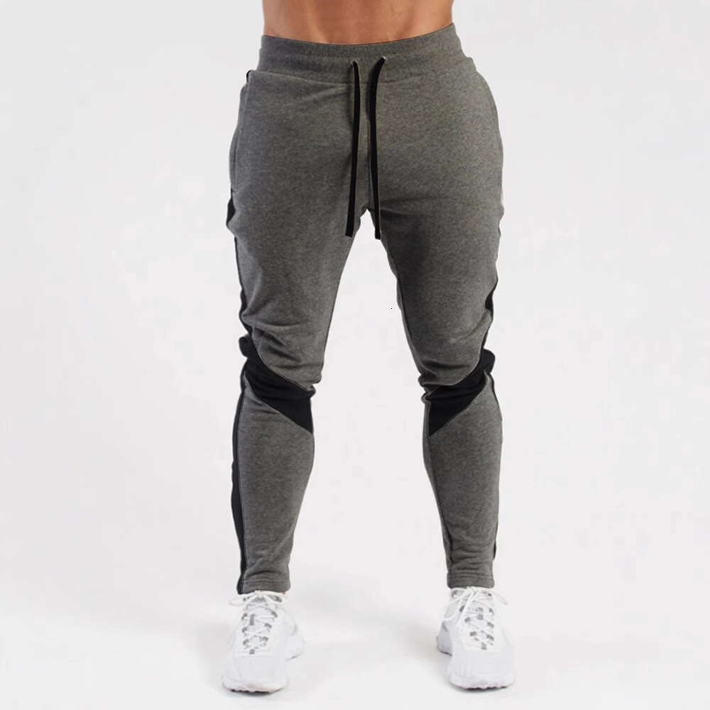 Spring And Autumn Color Block Slim Men's Sports Sweatpants Fitness Casual Running Training Pants Men B5