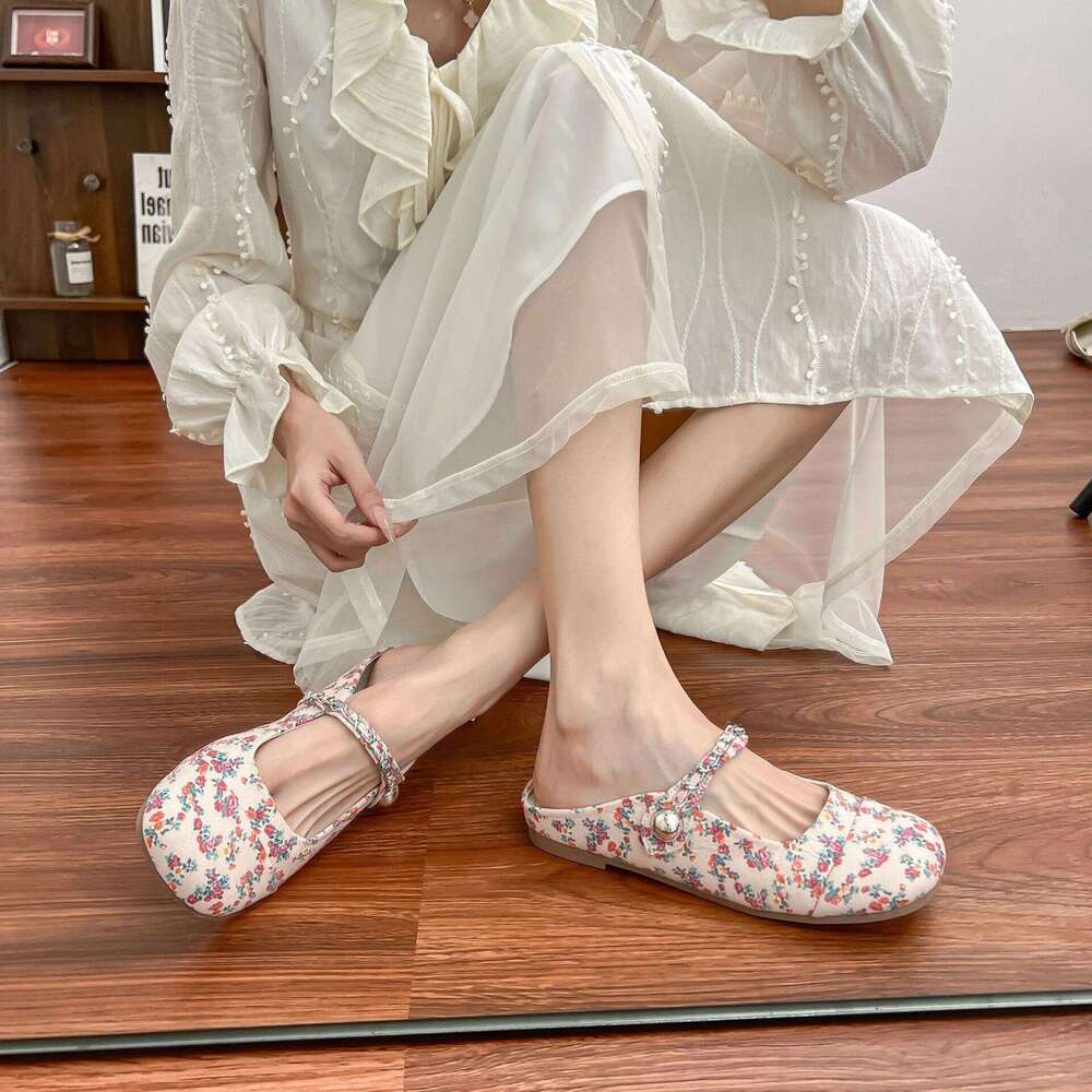 2025 Fashion Closed-Toe Single Shoes for Women, Back Air Quality Slip-On Mules, Half-Slip Thick-Soled Height-Increasing Women's Shoes, Versatile