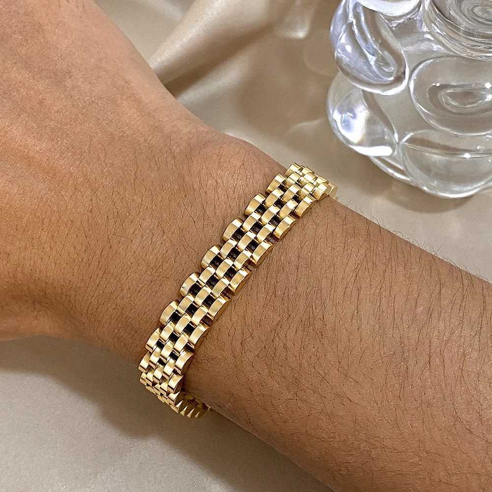 5-layer 10mm Beaded Mens Bracelet Two Tone Classic Stainless Steel Band Series Watch Chain Bangle Jewelry For Men X250718