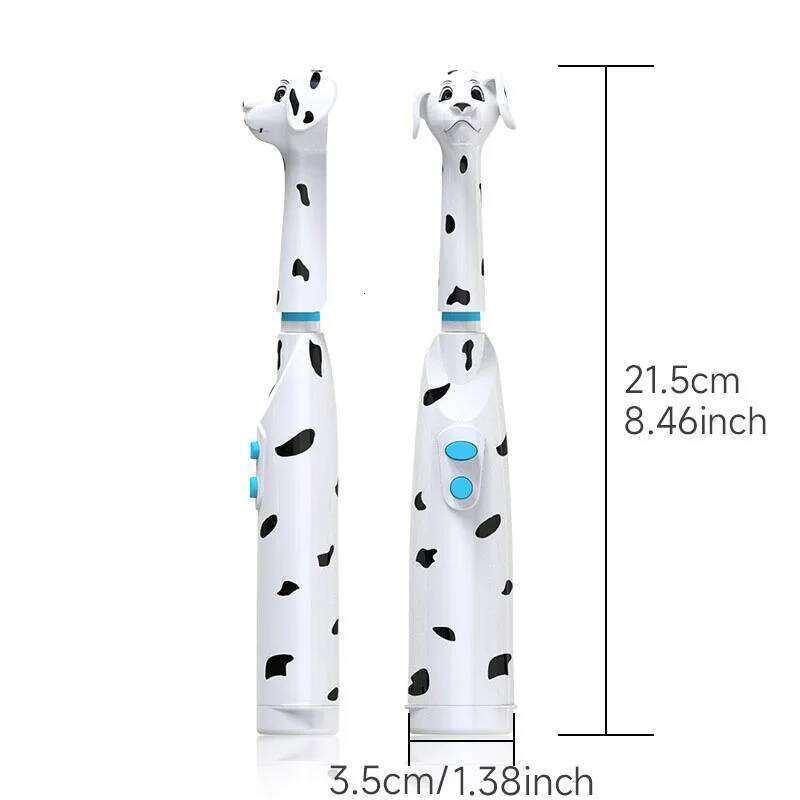 Children's Electric toothbrush kids baby spotted dog features dust cover cartoon type children round head battery X250718