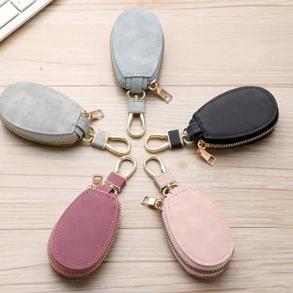 Sturdy Zipper Closure PU Car Storage Durable Ring Compact Coin Purse Bag Charm Ornament Key Holder Household