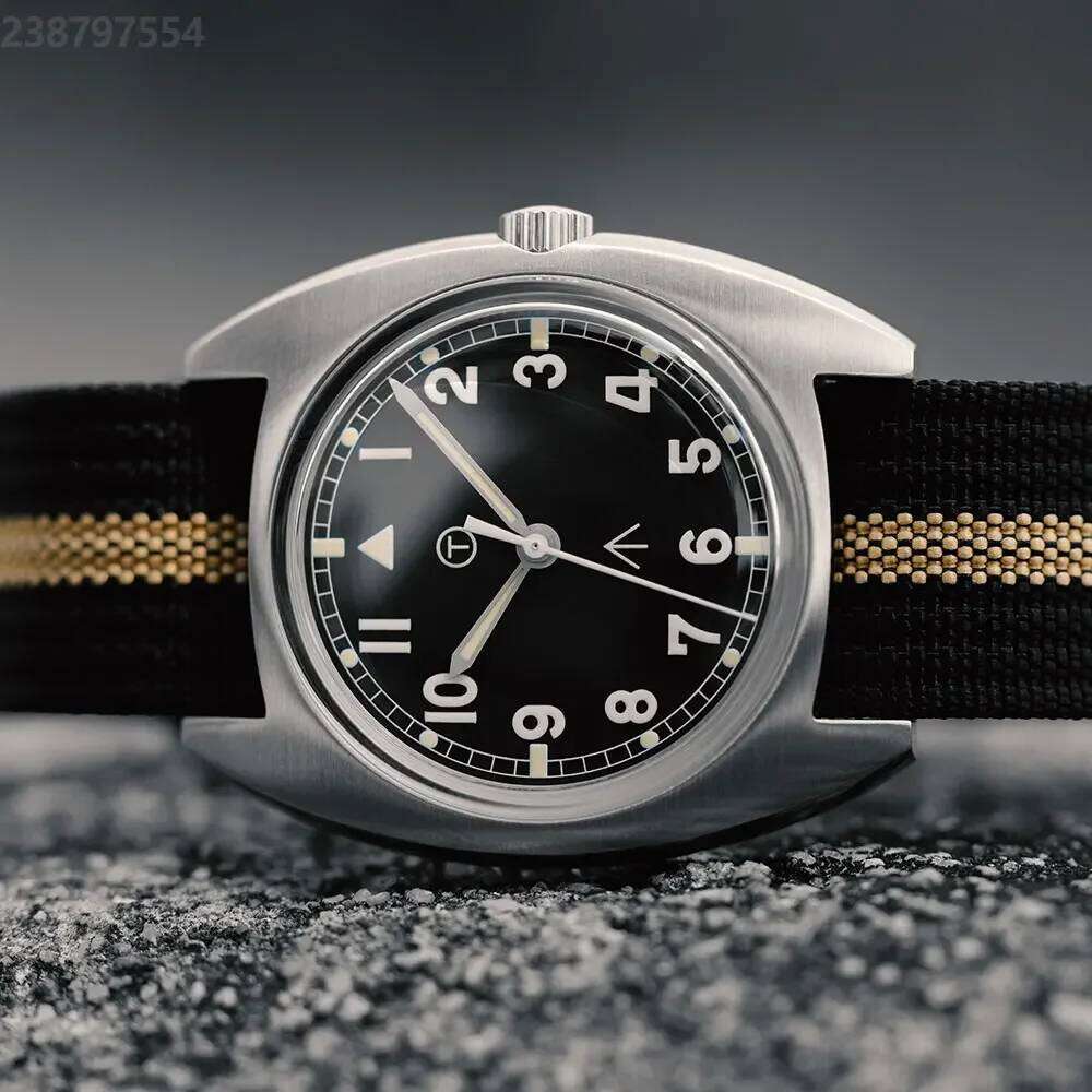 RDUNAE RA02 Military Quartz Watch K1 Mineral Glass Stainless Steel Luminous Watches Vintage G10 36mm Men Wristwatch reloj hombre free shipping