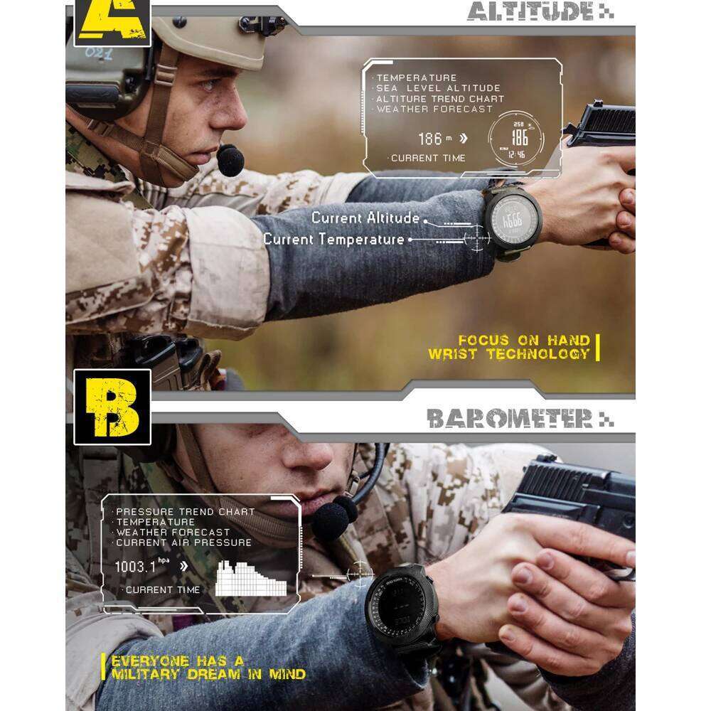 NORTH EDGE Men's sport Digital watch Running Swimming Military Army watches Altimeter Barometer Compass waterproof 50m Wristband free shipping