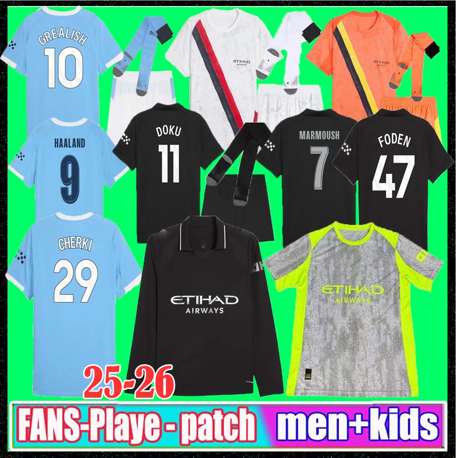 2025 2026 CHERKI HAALAND GUNDOGAN GREALISH ROGRIGO football shirt SOCCER JERSEYS MAN MAHREZ DE BRUYNE FODEN AIT-NOURI CITIES KidSuper Jersey 25 26 football kit Men